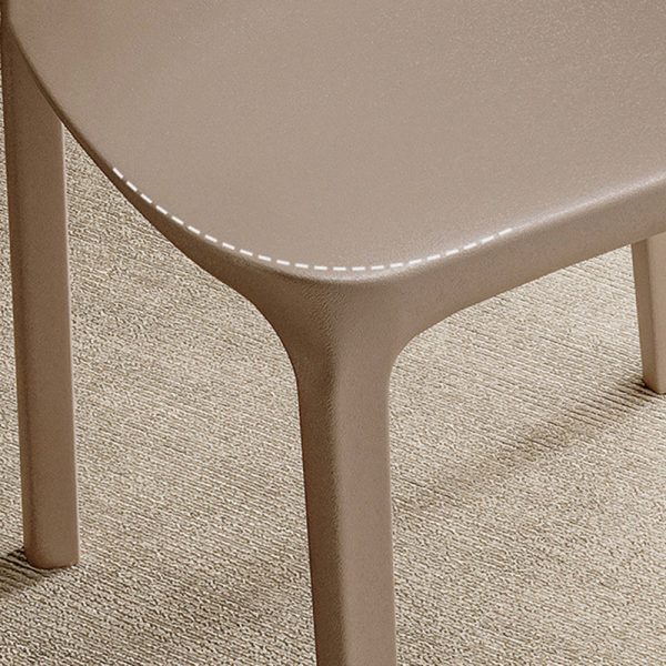 Contemporary Scandinavian PP Plastic Velvet Square Ergonomivally Design Stackable Dining Chair Backrest For Dining Room - Image 10