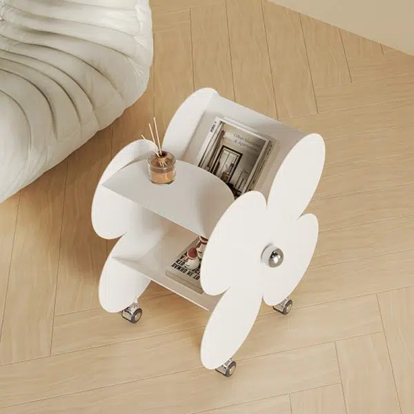 Contemporary Creative Flower Iron End Table 2-Tier For Living Room - Image 9