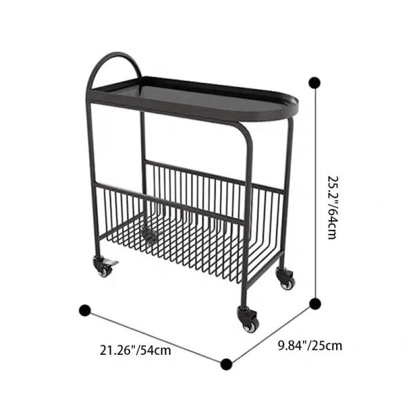 Contemporary Creative Rectangular Iron Glass End Table 2-Tier For Living Room - Image 4
