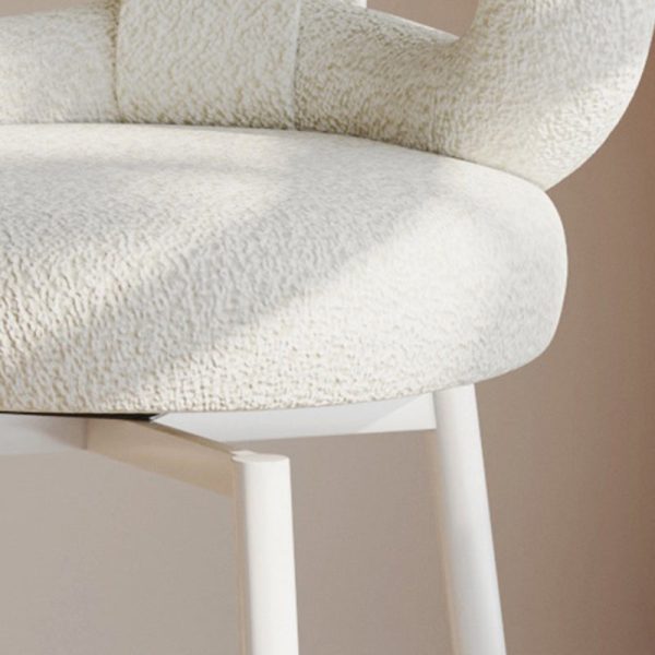 Contemporary Creative Round Upholstered Bow Lambswool Iron Vanity Stool Backrest For Bedroom - Image 7