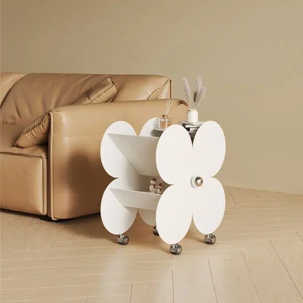 Contemporary Creative Flower Iron End Table 2-Tier For Living Room - Image 10