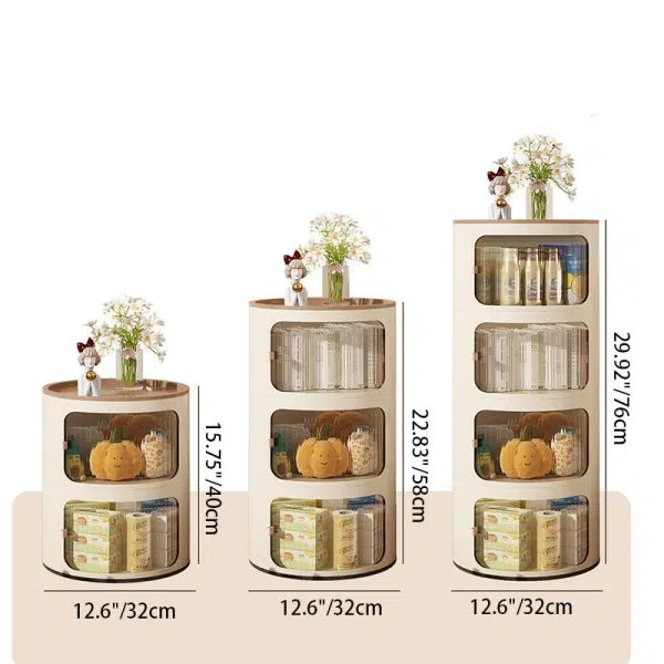 Contemporary Creative Round PP PET End Table 2/3/4 Storage For Living Room - Image 4