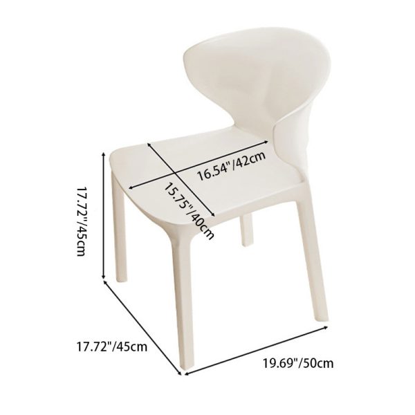 Contemporary Scandinavian PP Plastic Velvet Square Ergonomivally Design Stackable Dining Chair Backrest For Dining Room - Image 8