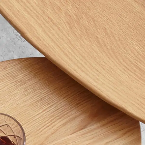 Contemporary Japanese Oval Wood Side Table 1-Tier For Living Room - Image 5