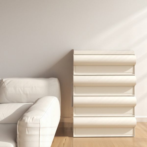 Contemporary Scandinavian Rectangular Cubic Rounded Handle ABS Nightstand 2/3/4 Drawer Movable For Bedroom - Image 16