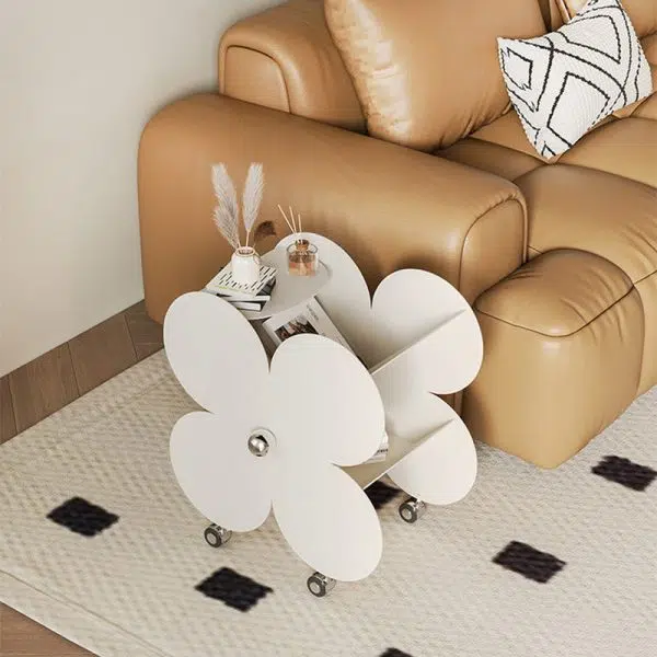Contemporary Creative Flower Iron End Table 2-Tier For Living Room - Image 2