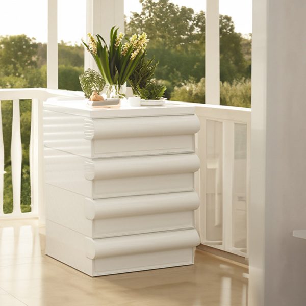 Contemporary Scandinavian Rectangular Cubic Rounded Handle ABS Nightstand 2/3/4 Drawer Movable For Bedroom - Image 17