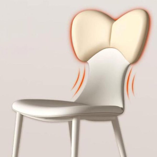 Contemporary Nordic Leather Steel Square Bow Tie Dining Chair Backrest For Dining Room - Image 7