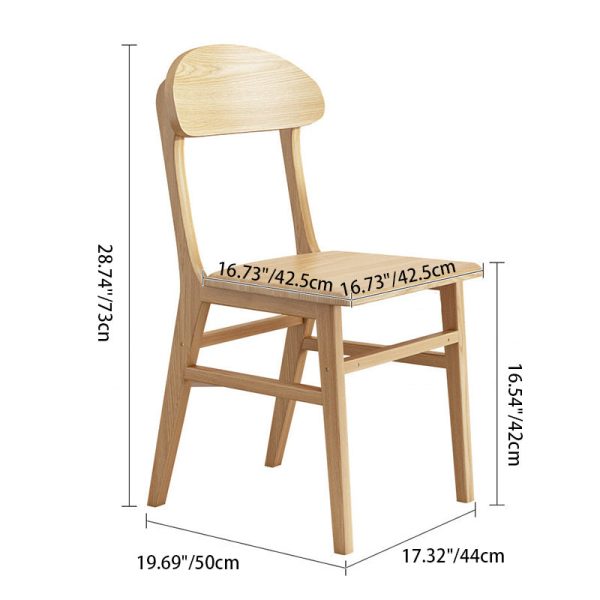 Contemporary Nordic Wood Sponge Square Elliptical Dining Chair Backrest For Dining Room - Image 5