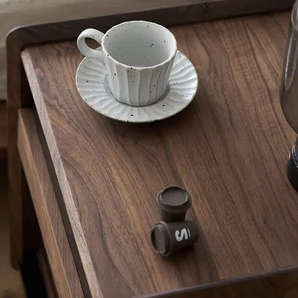 Contemporary Nordic Rectangular Wood Nightstand 2-Drawer For Bedroom - Image 10