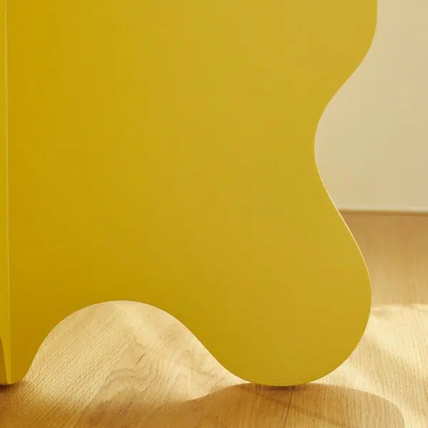 Contemporary Creative Wave Petal Wooden Fiberboard End Table For Living Room - Image 8