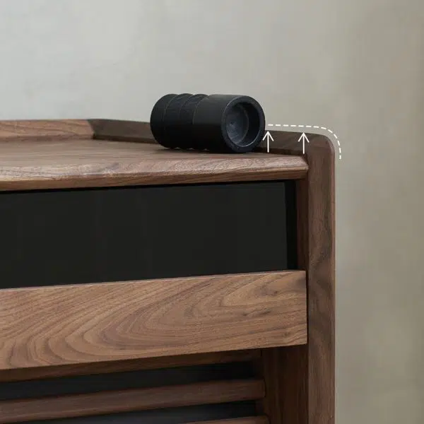 Contemporary Nordic Rectangular Wood Nightstand 2-Drawer For Bedroom - Image 12