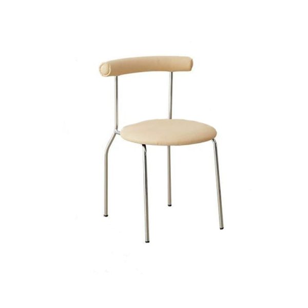 Contemporary Scandinavian Leather Metal Sponge Round Arc Dining Chair Backrest For Dining Room - Image 33