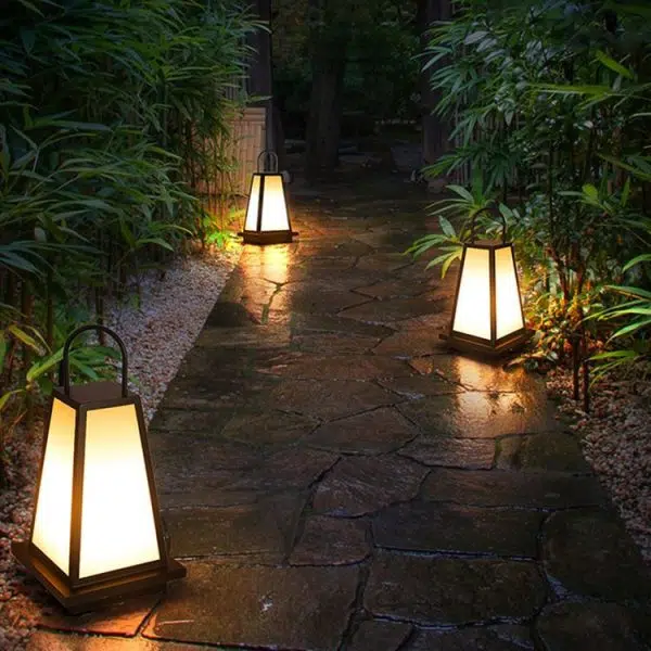 Modern Minimalist Waterproof Solar Trapezoidal Hardware Acrylic 1-Light Landscape Light For Garden - Image 3