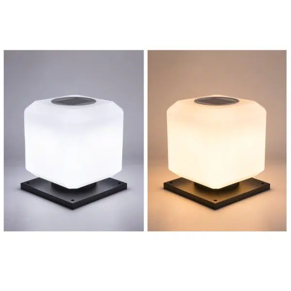 Modern Simple Solar Square Post Head Light LED Outdoor Waterproof Garden Landscape Light - Image 13