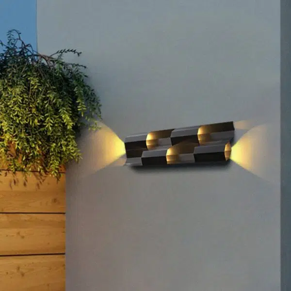 Contemporary Retro Waterproof Aluminum Rectangular LED Wall Sconce Lamp For Outdoor Patio - Image 2