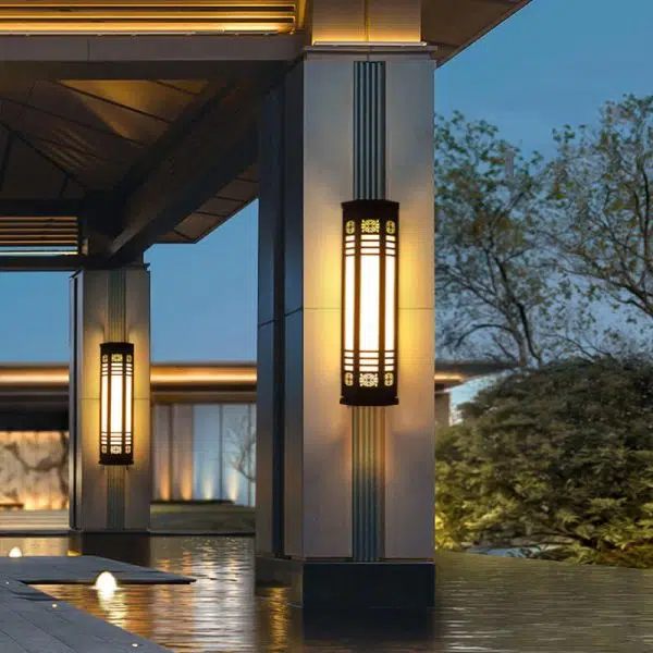 Modern Classical Cylindrical Stainless Steel Imitation Marble Waterproof Outdoor LED Wall Sconce Lamp - Image 17