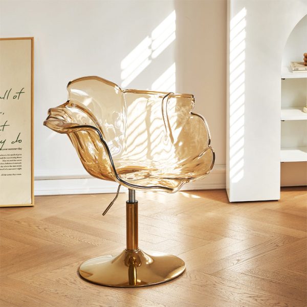 Contemporary Creative Petal Shape Acrylic Liftable Dining Chair Backrest Armrest For Dining Room - Image 12