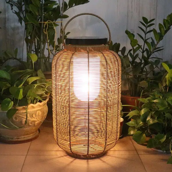 Outdoor Solar Rattan Weaving Round Jar LED Waterproof Garden Landscape Light - Image 4