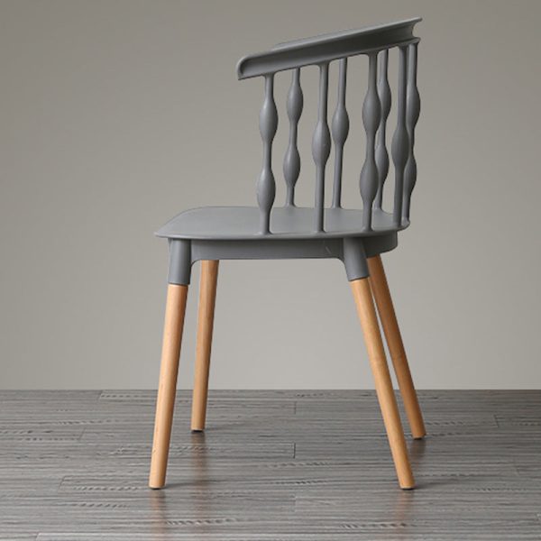 Contemporary Creative Square Vertical Strip PP Plastic Beechwood Dining Chair Backrest For Dining Room - Image 9