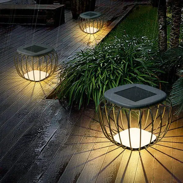 Solar Creative Minimalist PE Cage Decoration LED Outdoor Landscape Light - Image 4