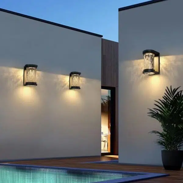 Modern Minimalist Solar Cylinder Stainless Steel Glass LED Outdoor Wall Light For Garden - Image 10
