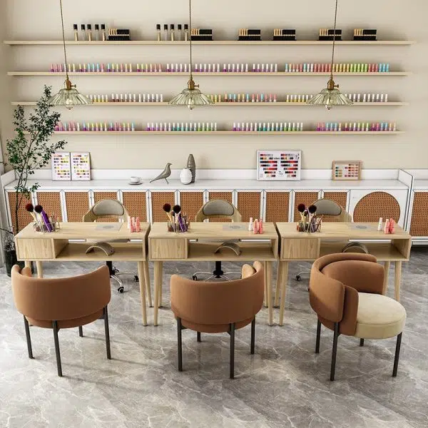 Contemporary Luxury Fabric Upholstered Metal Legs Dining Chair Backrest For Dining Room - Image 8