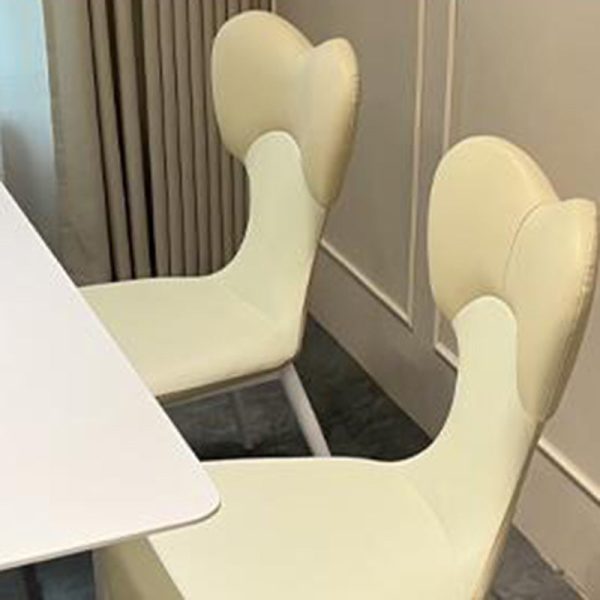 Contemporary Nordic Leather Steel Square Bow Tie Dining Chair Backrest For Dining Room - Image 9