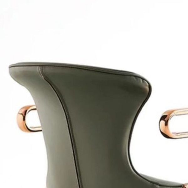Contemporary Luxury Leather Carbon Steel Frame Dining Chair Backrest Armrest For Dining Room - Image 6