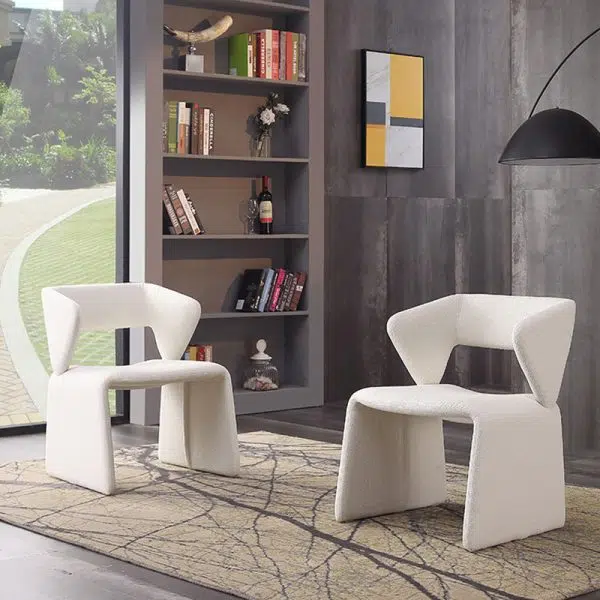 Contemporary Creative Triangle Rectangle Velvet Wood Dining Chair Backrest Armless For Dining Room - Image 14