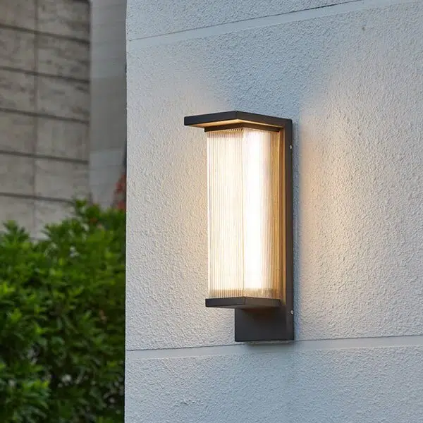 Industrial Waterproof Rectangular PC Striped Shade LED Outdoor Wall Sconce Lamp - Image 8