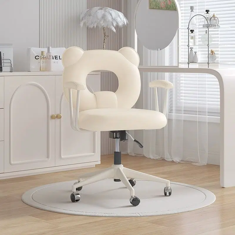 02-50d03f8d-4d09-4a3c-9133-cc663bd5f6d9.jpg Contemporary Nordic Leather Steel Iron Sponge Bear Square Desk Chair Backrest Armrest Adjustable For Home Office - Image 9