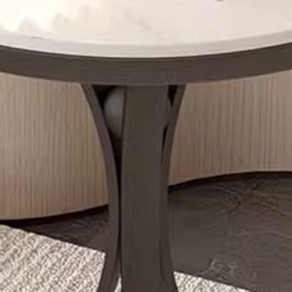 Contemporary Creative Round Rock Slab Iron End Table 1-Tier For Living Room - Image 7