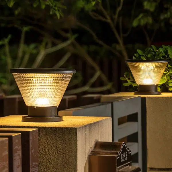 Contemporary Industrial Aluminum Acrylic Round Waterproof LED Outdoor Post Light For Garden - Image 10