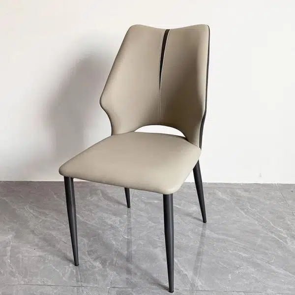Contemporary Luxury Square Microfiber Leather Carbon Steel Dining Chair Backrest For Dining Room - Image 12