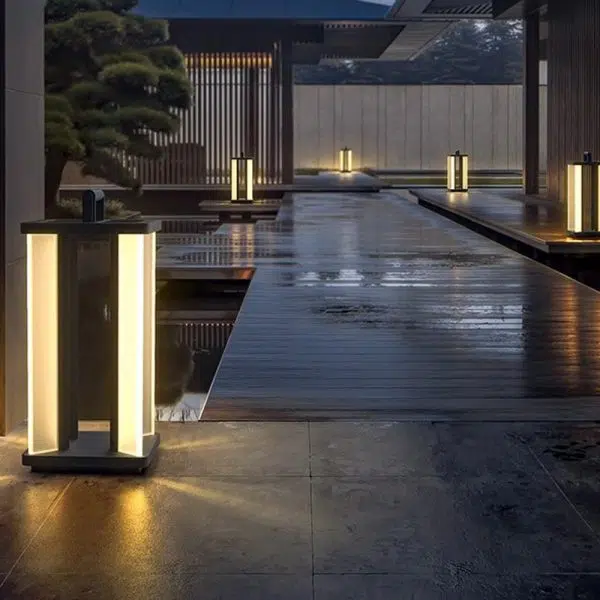 Modern Simplicity Waterproof PC Stainless Steel Acrylic Rectangular LED Landscape Lighting Outdoor Light For Garden - Image 13