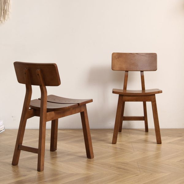Contemporary Nordic Ash Wood Square Rectangular Dining Chair Backrest For Dining Room - Image 3