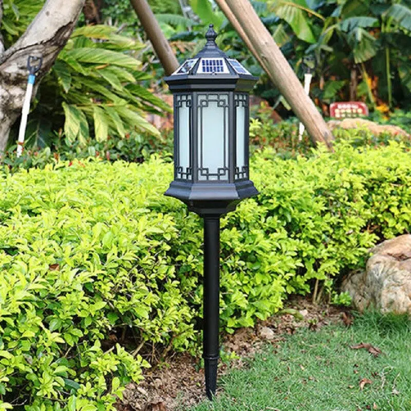 02-7d58228e-dcbc-4f92-b977-e76cc08fbe40.jpg Traditional Chinese Waterproof Solar Aluminum Glass Cylinder 1-Light Landscape Lighting Outdoor Light For Garden - Image 1