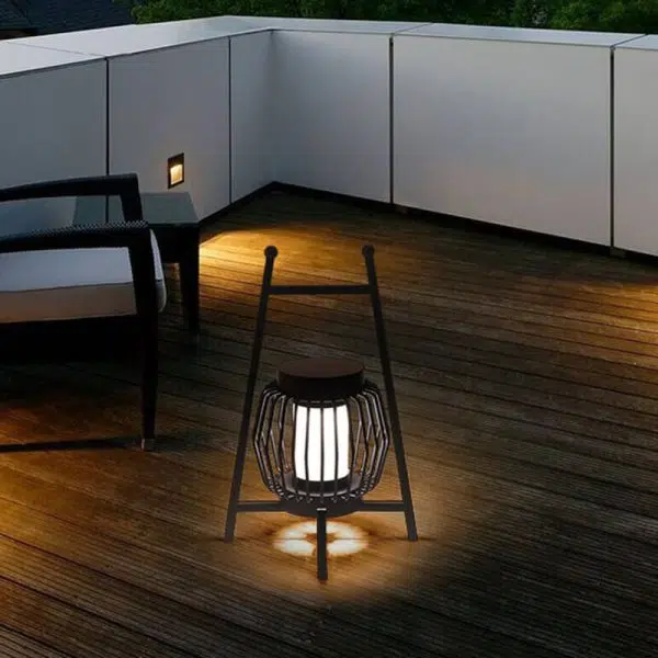 Solar Modern Simple Stainless Steel Cage LED Outdoor Landscape Light - Image 16