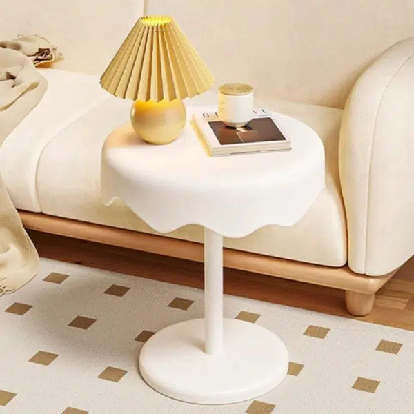 Contemporary Creative Round Ice Cream Shape PP Plastic Carbon Steel End Table For Living Room - Image 16