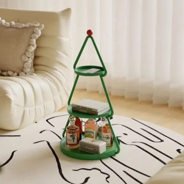 Contemporary Creative Round Iron End Table 3-Tier For Living Room - Image 13