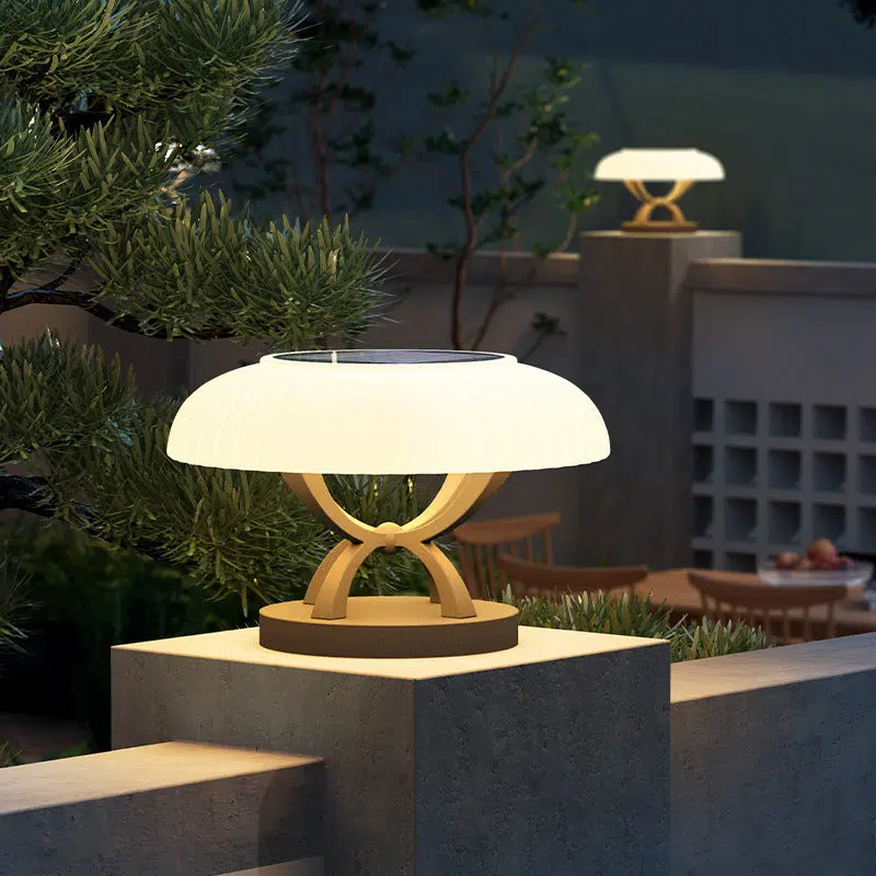 02-8593764c-2685-4ed4-8a52-182f93199b0d.jpg Contemporary Industrial Waterproof Stainless Steel PE Mushroom Design LED Post Lamp Landscape Light For Outdoor Patio - Image 1