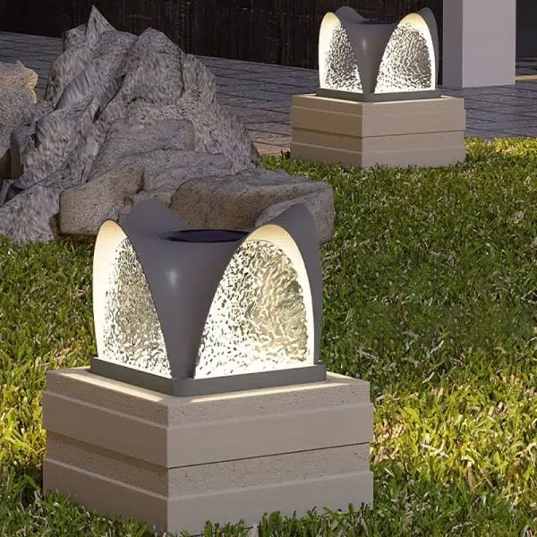 Modern Art Deco Solar Curve Cube LED Outdoor Landscape Light For Garden - Image 2