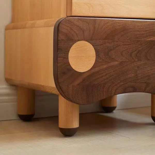 Contemporary Creative Kids Rectangular Bear Wood Nightstand 1-Drawer For Bedroom - Image 4