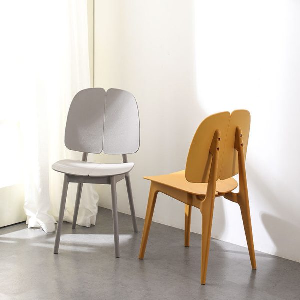 Contemporary Scandinavian Plastic Steel Metal Square Dining Chair Backrest For Dining Room - Image 2