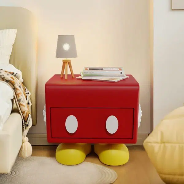 Contemporary Creative Resin Mickey Shape Cubic End Table Drawer For Living Room - Image 2