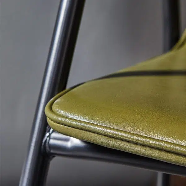 Contemporary Luxury Square Faux Leather Upholstered Dining Chair Backrest Armrest For Dining Room - Image 9