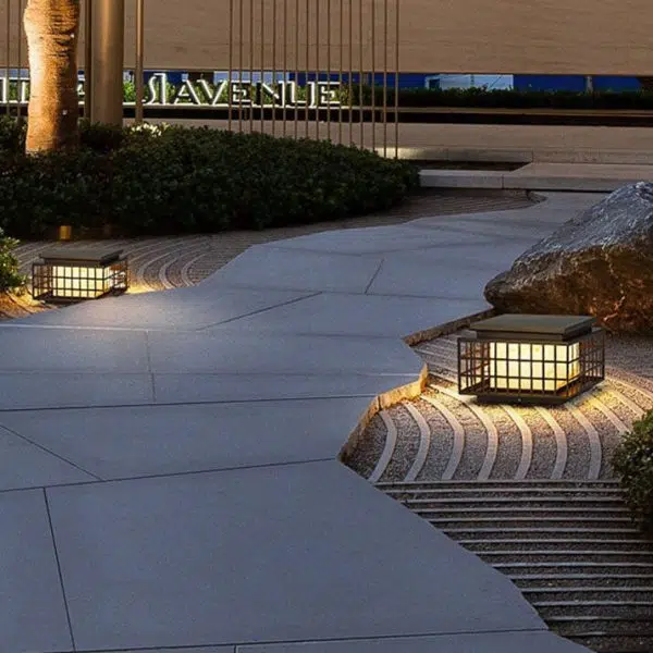 Modern Chinese Square Column Outdoor Waterproof Patio 1-Light Landscape Light - Image 21