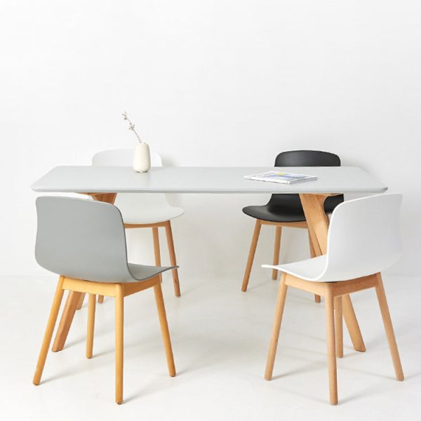 Contemporary Nordic Curved Square PP Wood Dining Chair Backrest For Dining Room - Image 2