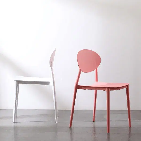 Contemporary Nordic Square Plastic Chair Backrest Armless For Living Room - Image 14